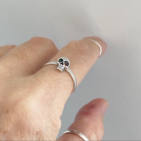 Sterling Silver Skull Ring, Religious Ring - Picture 4 of 13